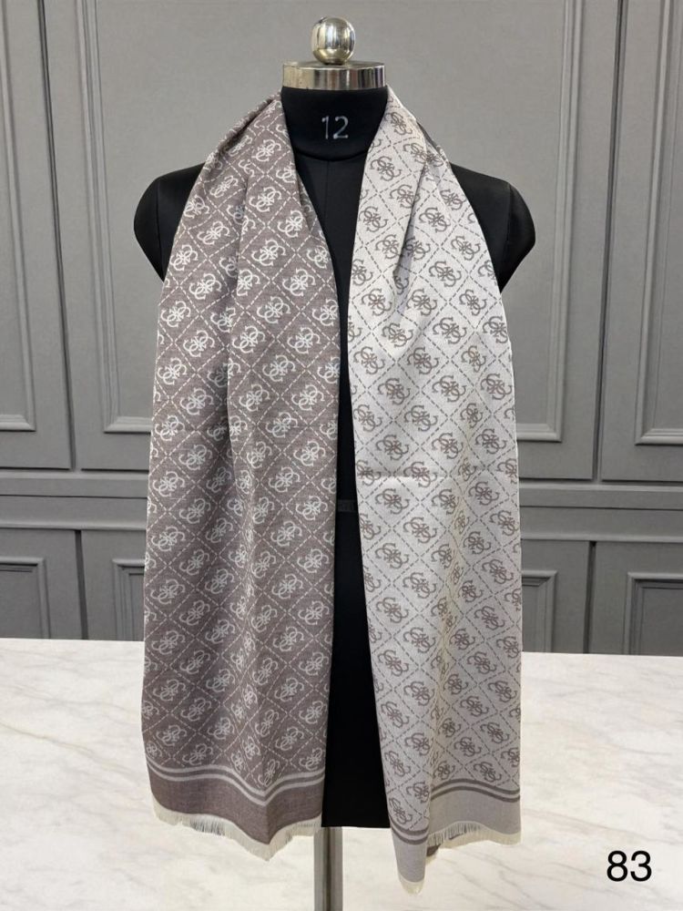 Guess Semi Light Brown Reversible Wool Blend Stole-1