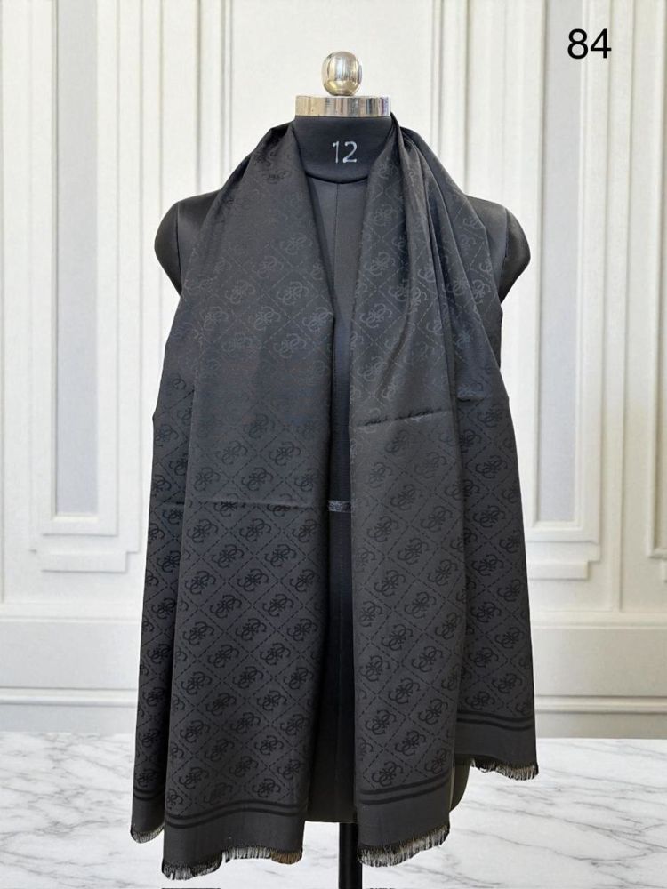 Guess Semi Black Reversible Wool Blend Stole-1