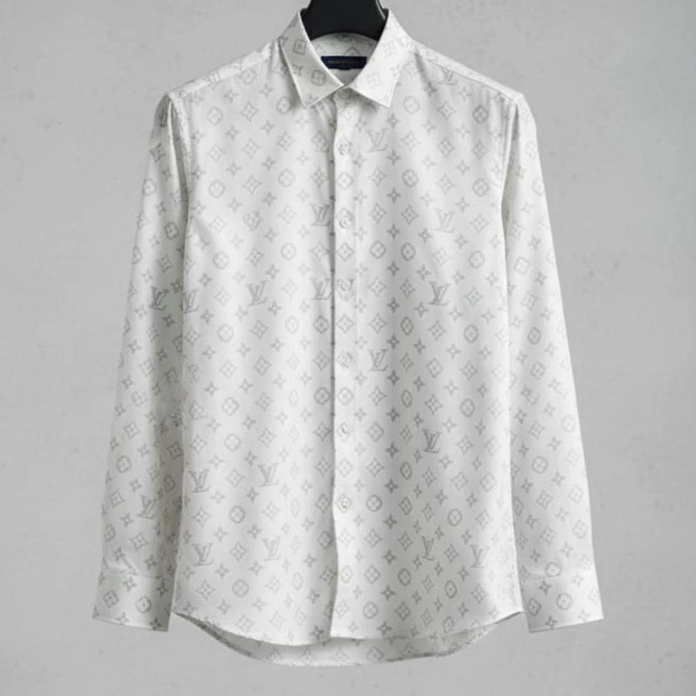 Louis Vuitton Monogram White Premium Cotton Shirt-thumb-1