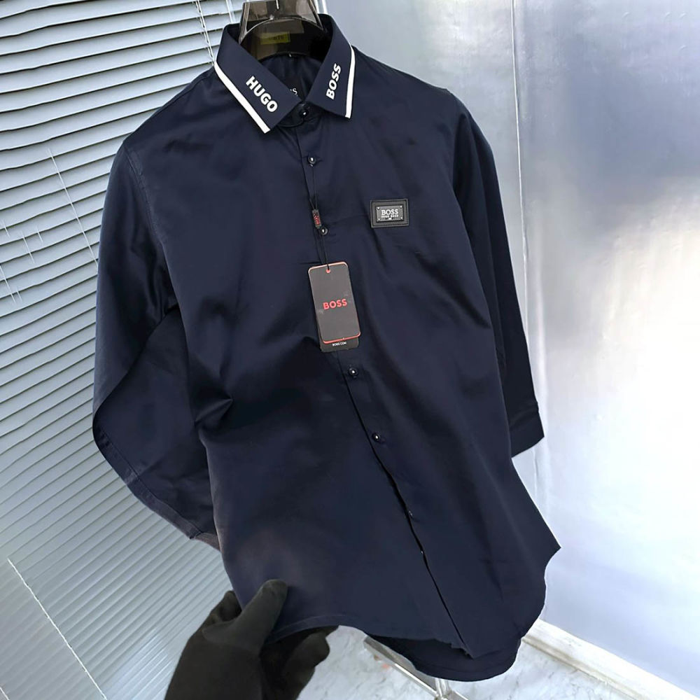 Hugo Boss Blue Premium Quality Shirt-thumb-1