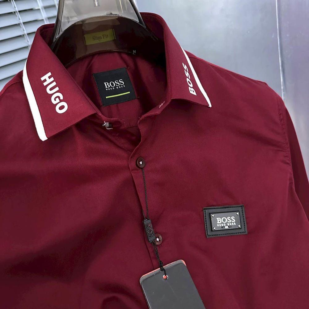 Hugo Boss Wine Premium Quality Shirt-thumb-2