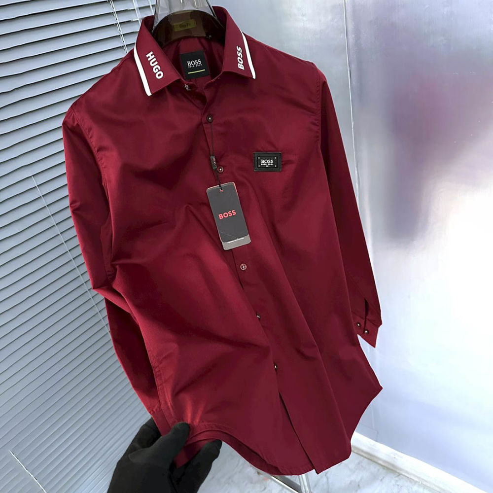 Hugo Boss Wine Premium Quality Shirt-thumb-1
