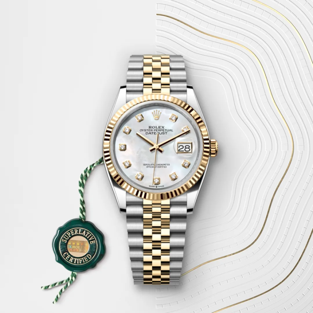 Rolex Datejust 36 Oyster, 36 mm, Oystersteel and yellow gold M126233-0023-1