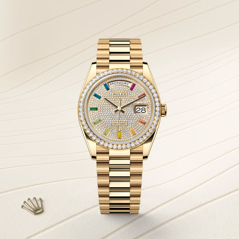 Rolex Day-Date 36  Oyster, 36 mm, yellow gold and diamonds  Reference 128348RBR-7