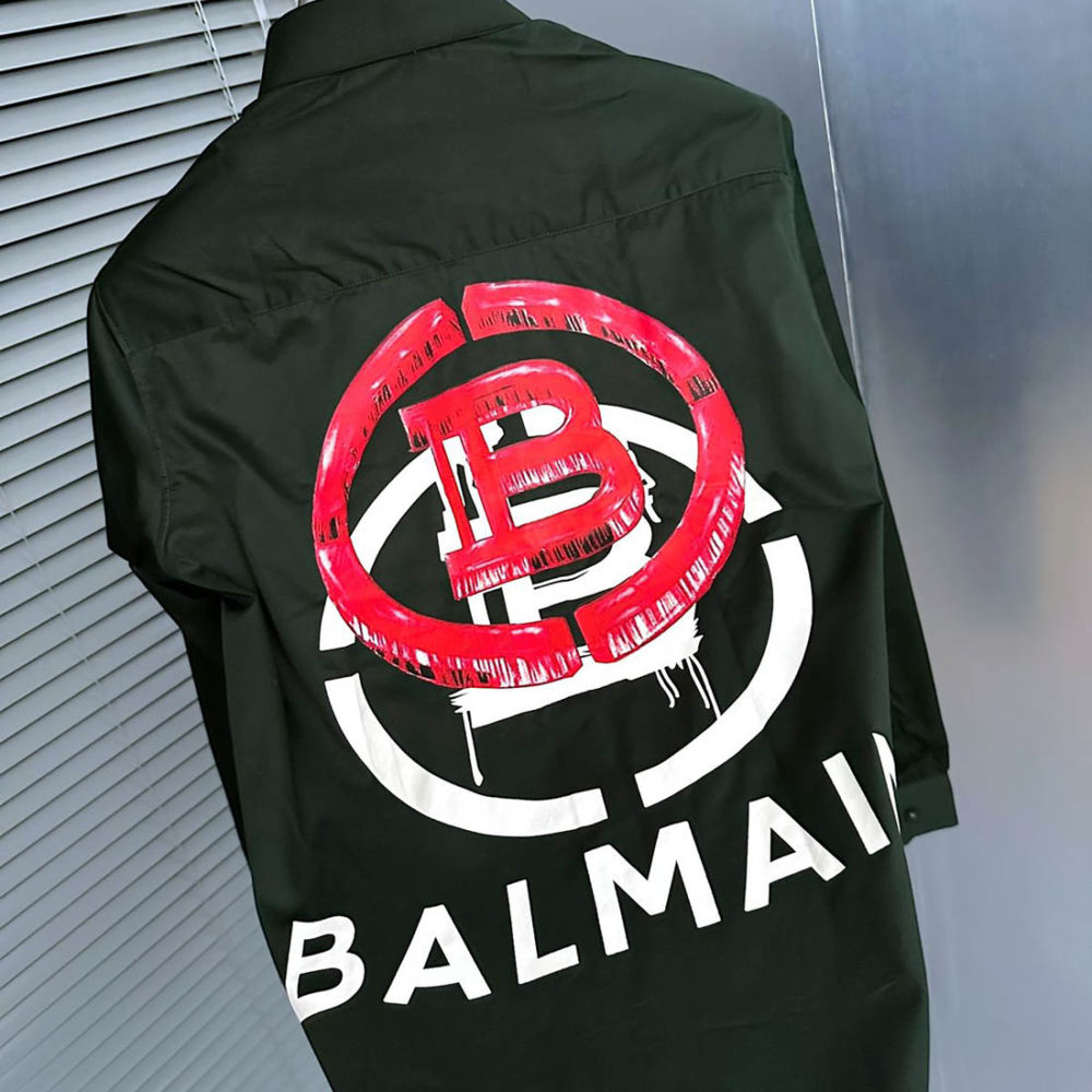 Balmain Embroidered Green Premium Cotton Shirt-3