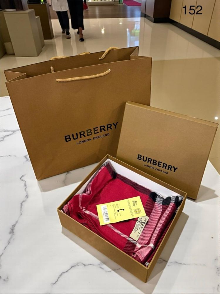 Burberry Check Cashmere Red Stole-1