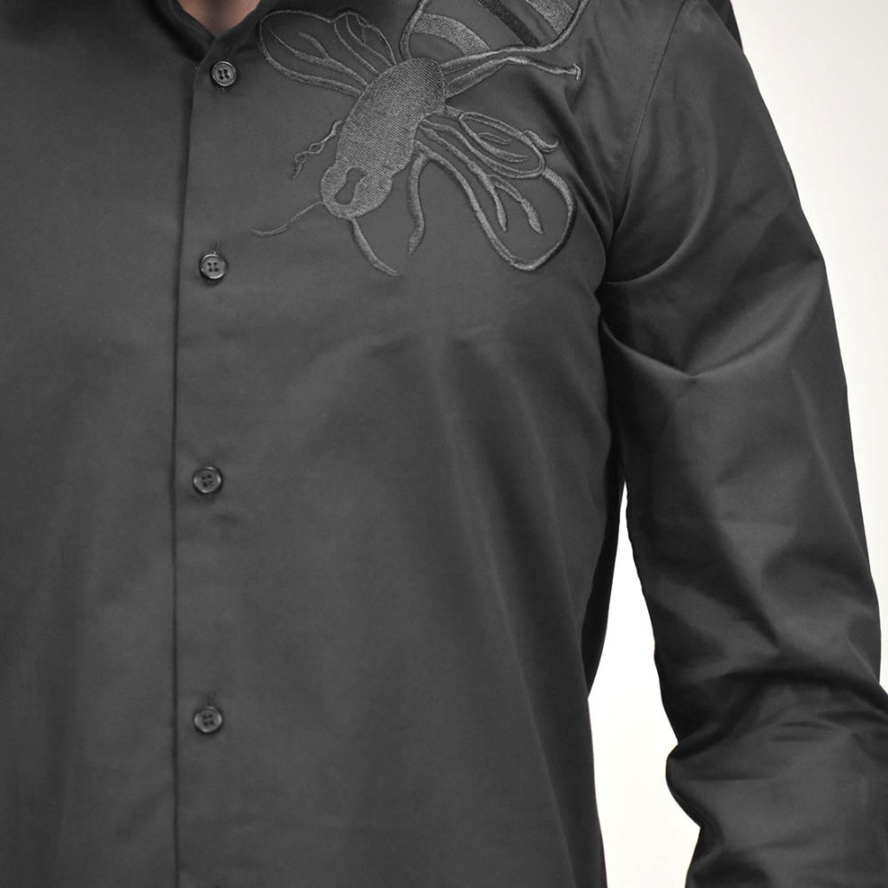 Gucci Bee Embroidered Black Premium Shirt-4