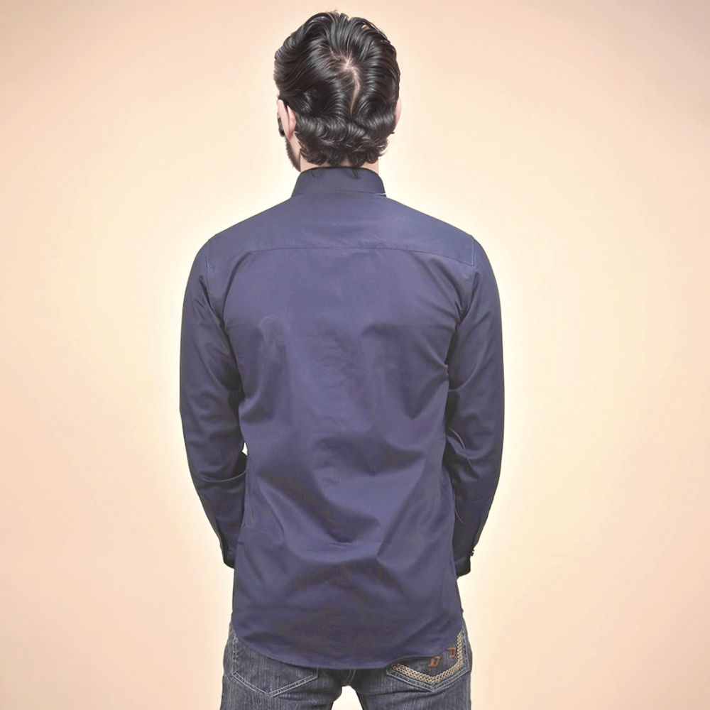 Burberry TB Embroidered logo Navy Blue Premium Shirt-3