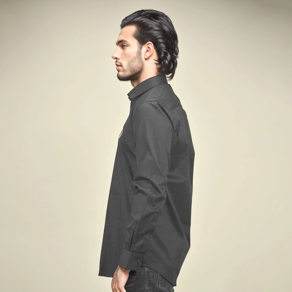 Burberry Embroidered Logo Black Premium Quality Shirt-thumb-2