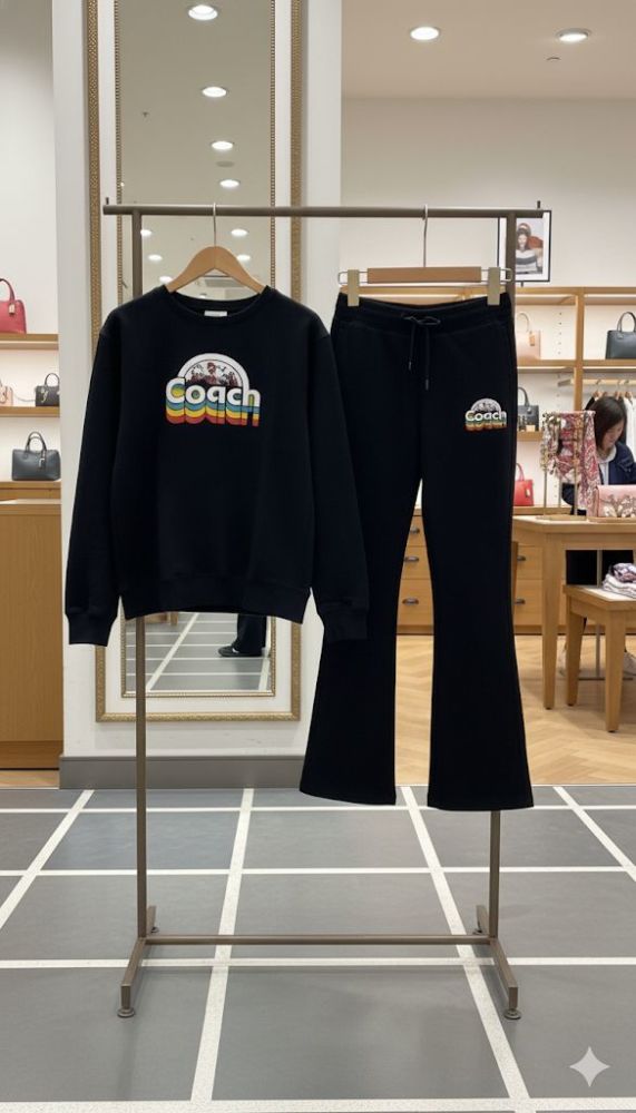 Coach Black Premium Quality Co-ord Set-3
