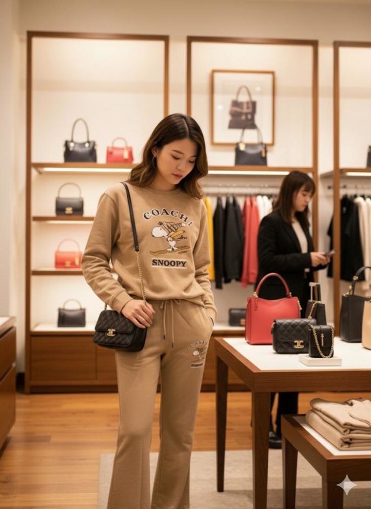 Coach Brown Premium Quality Co-ord Set-3