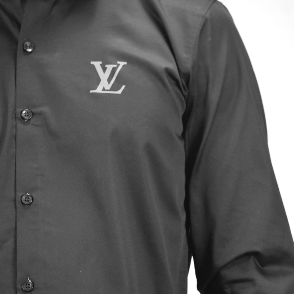 Louis Vuitton Embossed Logo Black Premium Shirt-5