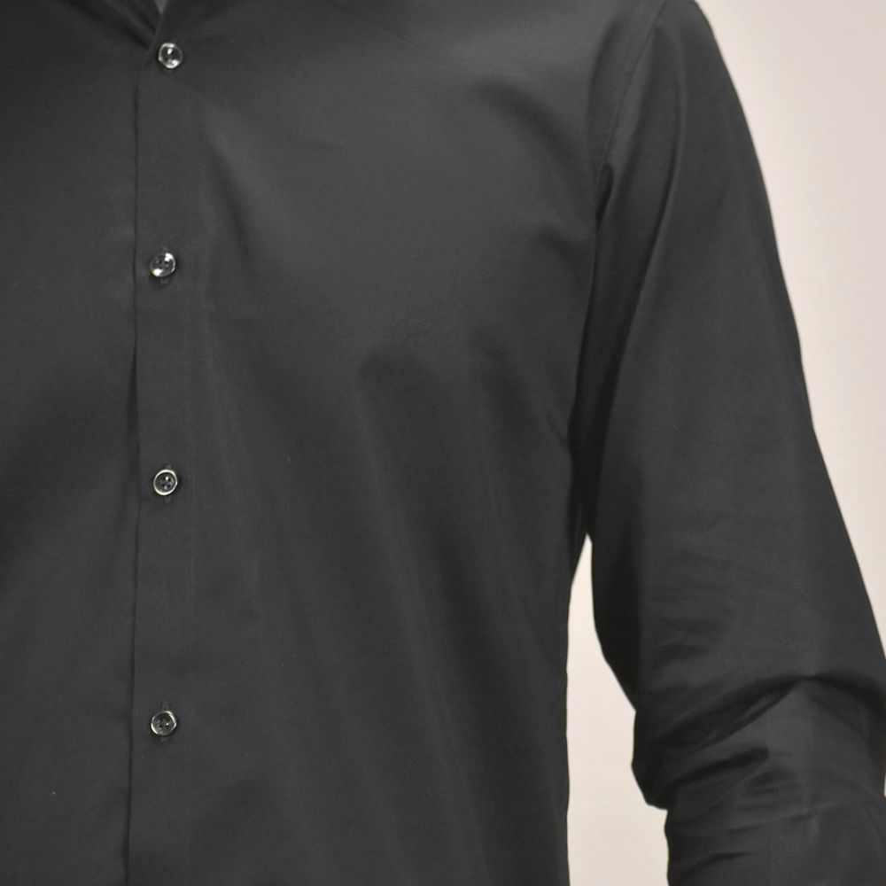 Armani Exchange Black Premium Plain Shirt-thumb-5