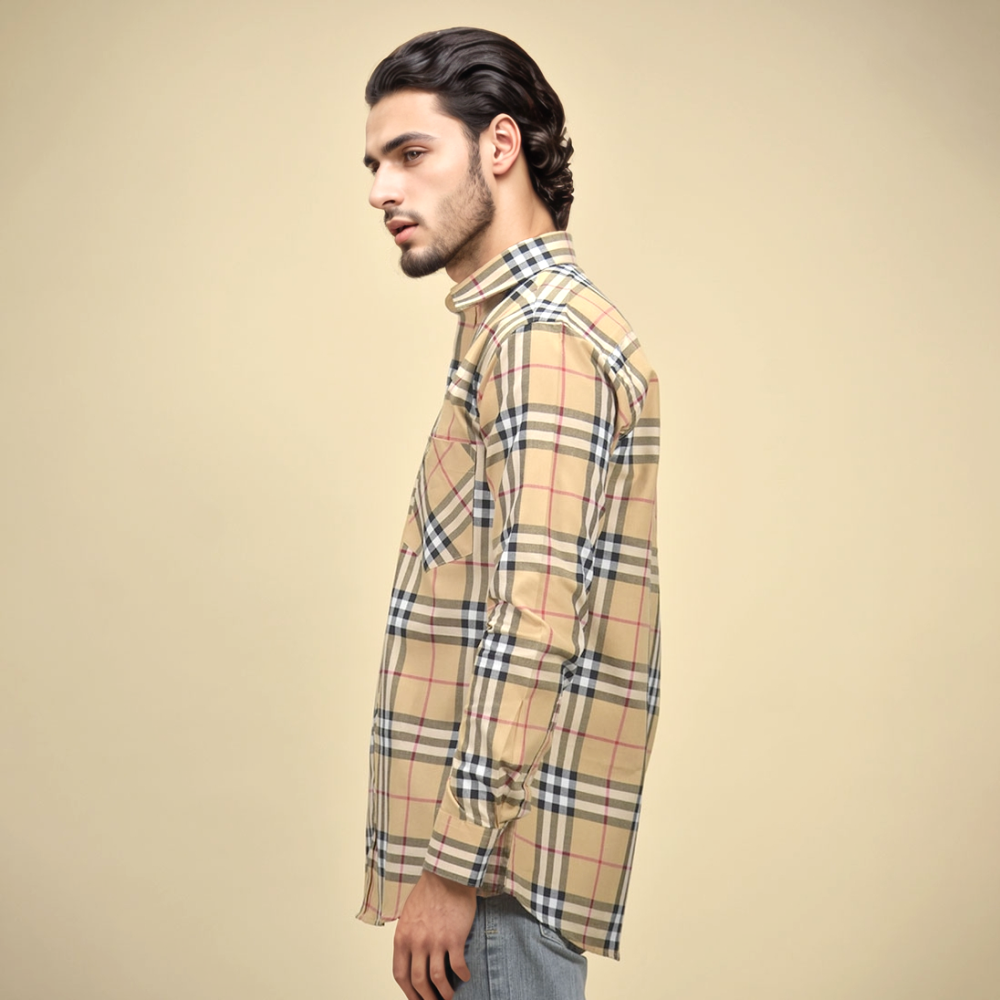 Burberry Brown Premium Quality Men's Check Shirt-2
