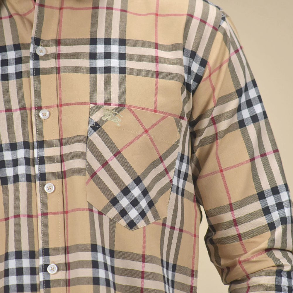 Burberry Brown Premium Quality Men's Check Shirt-4