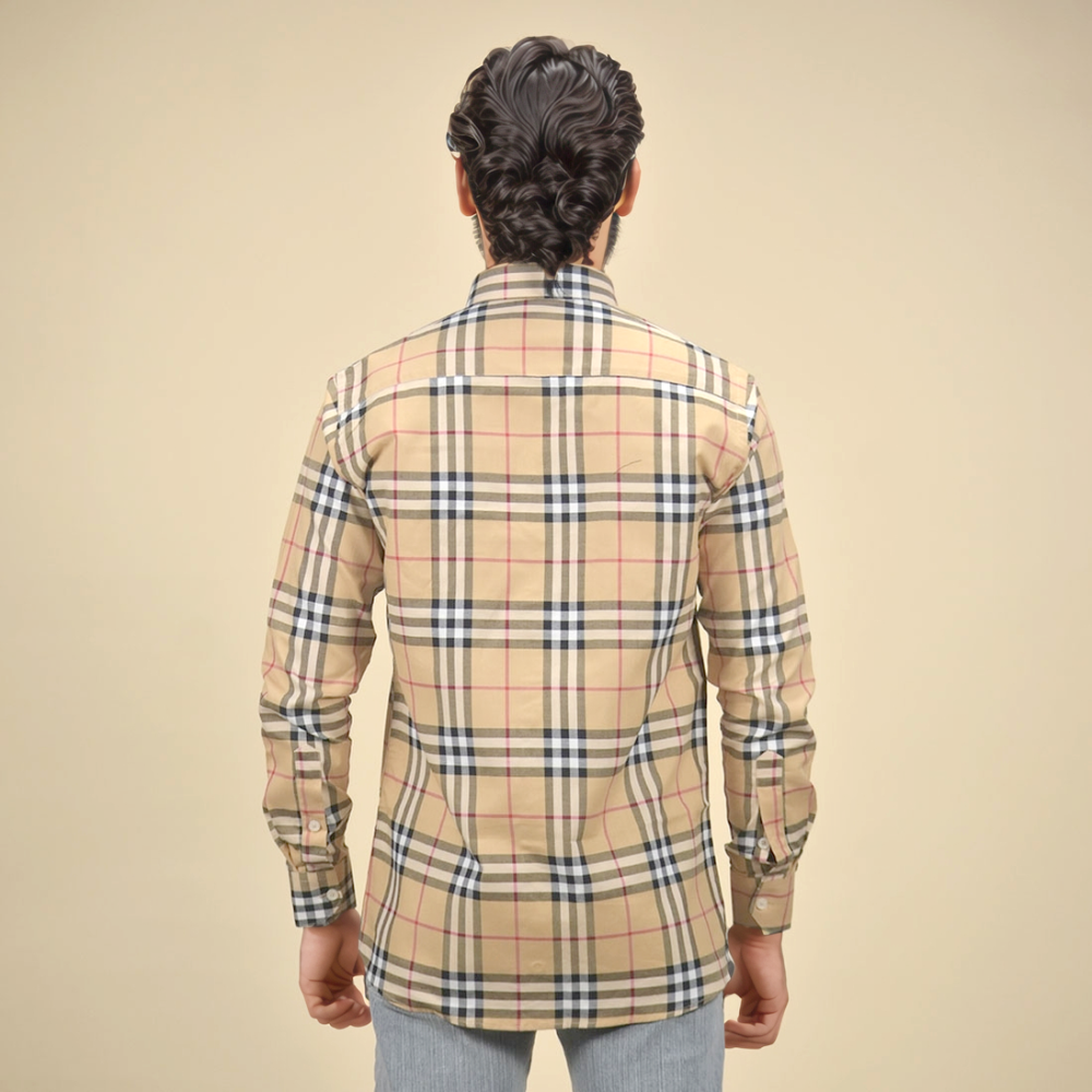 Burberry Brown Premium Quality Men's Check Shirt-3