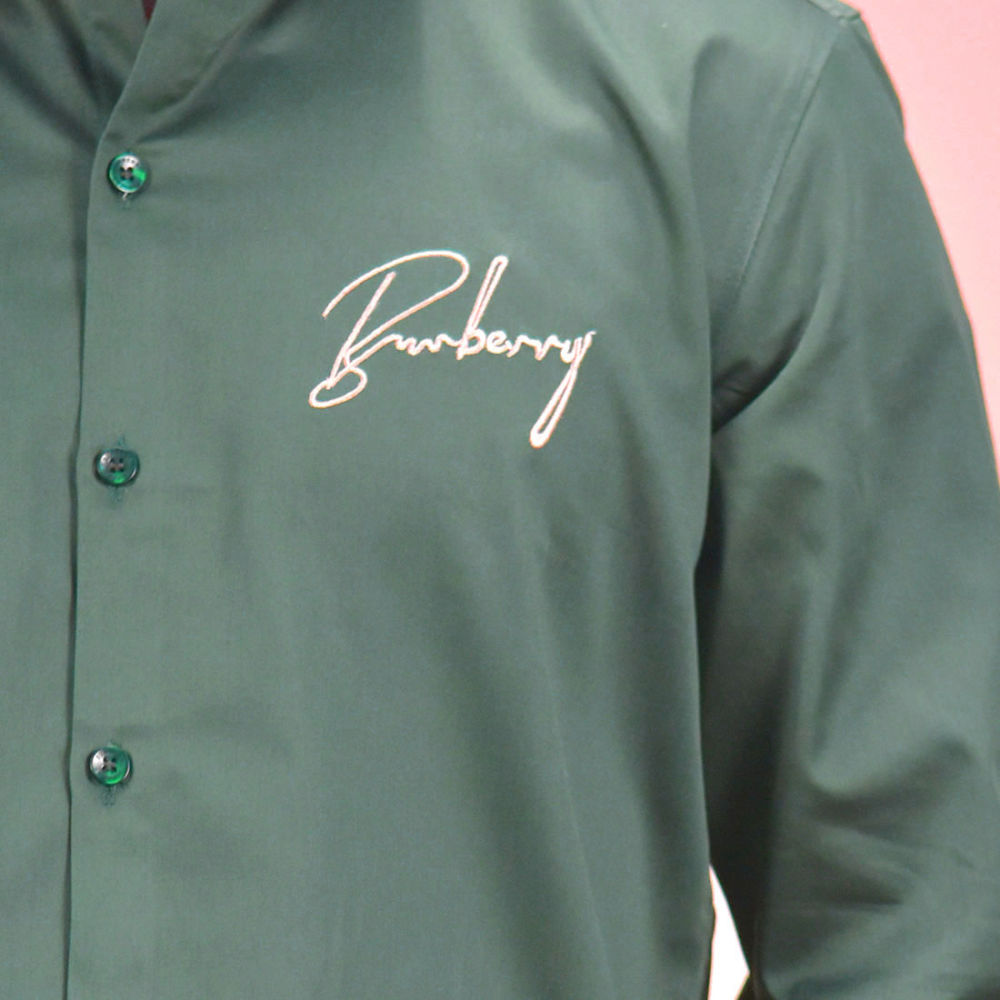 Burberry Embroidered Green Premium Shirt-4
