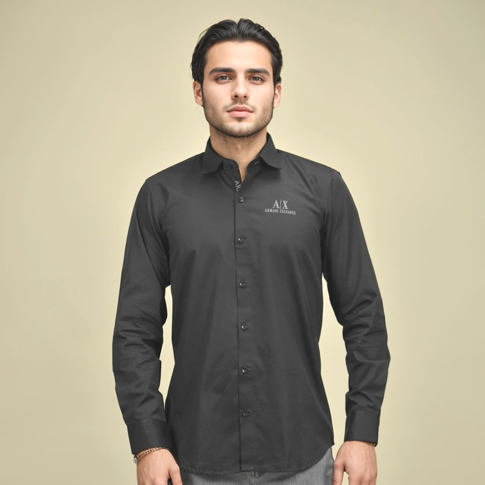 Armani Exchange Black Premium Cotton Shirt-1
