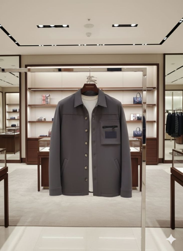 Burberry Dark Grey Premium Quality Warm Shirt-7