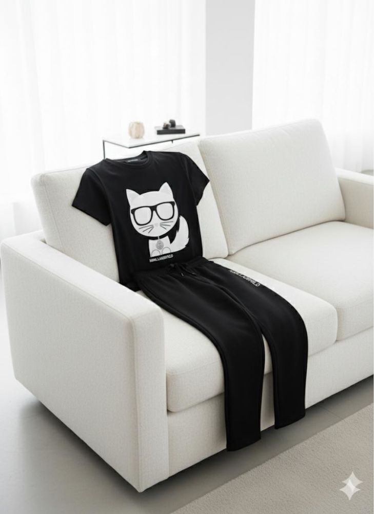 Karl Lagerfeld Black Premium Co-ord Set-2