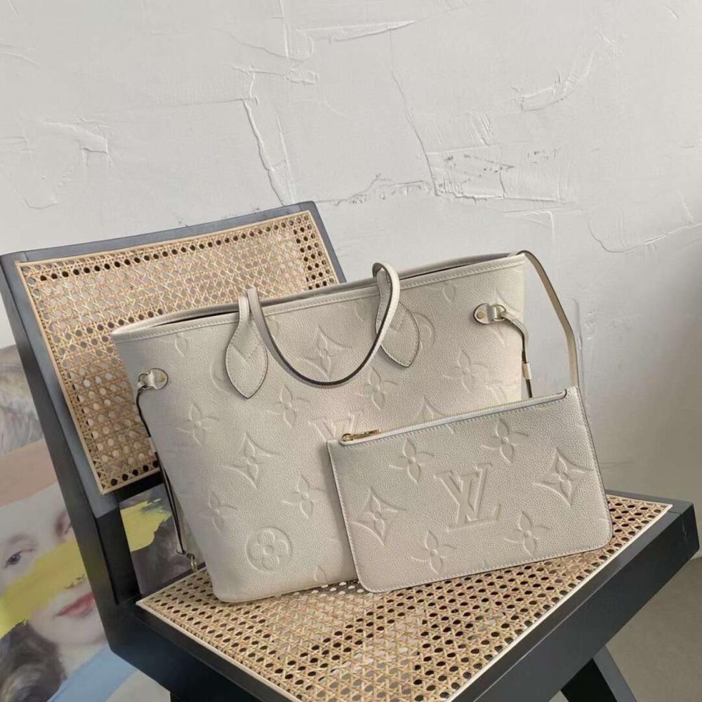 Louis Vuitton Neverfull White Shoulder Bag-1