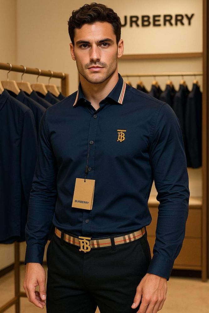 Burberry Blue Premium Quality Shirt-thumb-0