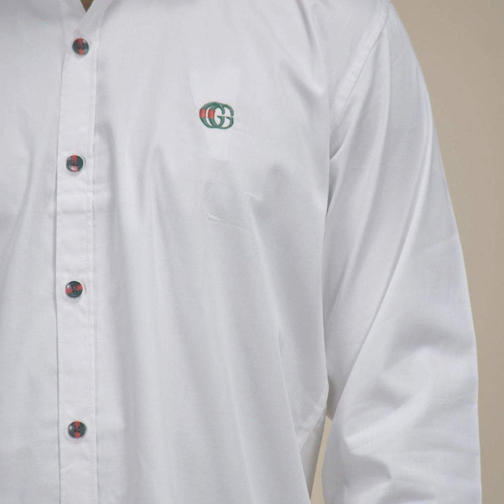 Gucci Embroidered logo White Premium Luxury Shirt-4