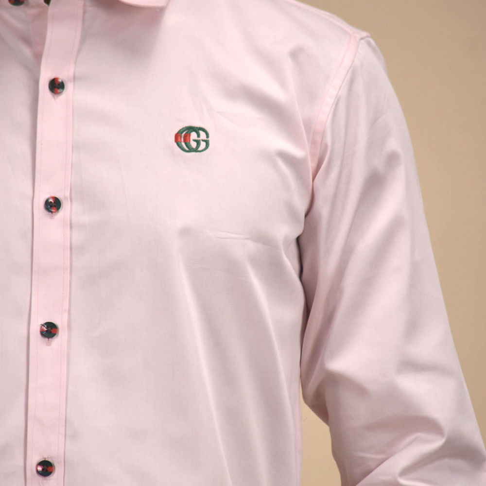 Gucci Embroidered logo Pink Premium Luxury Shirt-4
