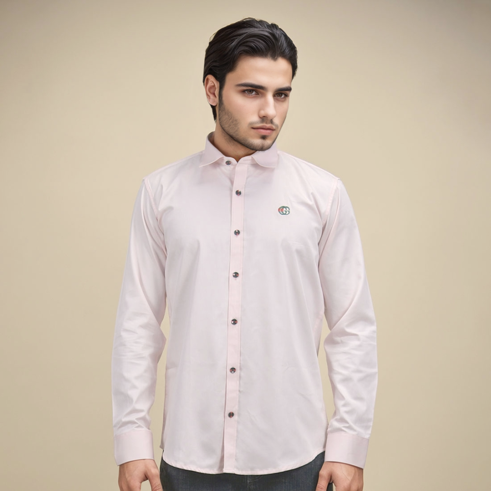 Gucci Embroidered logo Pink Premium Luxury Shirt-1