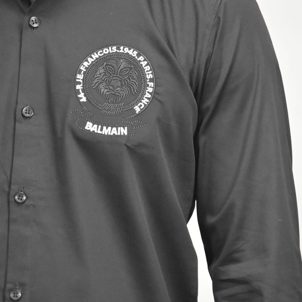 Balmain Embroidered logo Black Premium Shirt-4