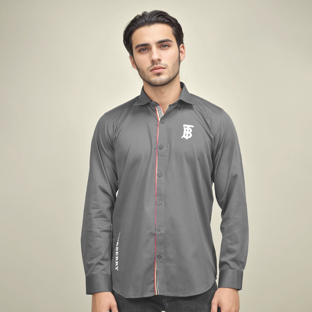 Burberry TB Print Grey Premium Shirt-thumb-1