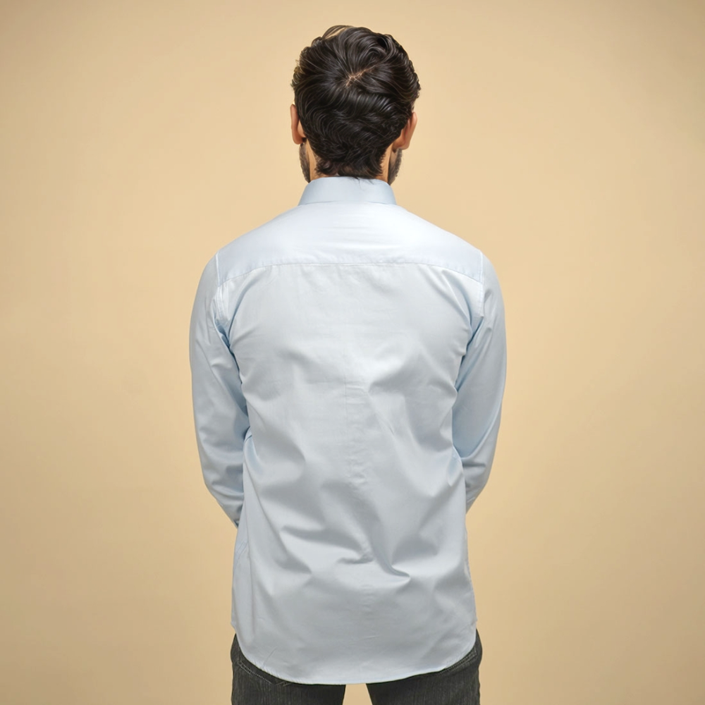 Armani Exchange Pipe logo Sky Blue Premium Shirt-3