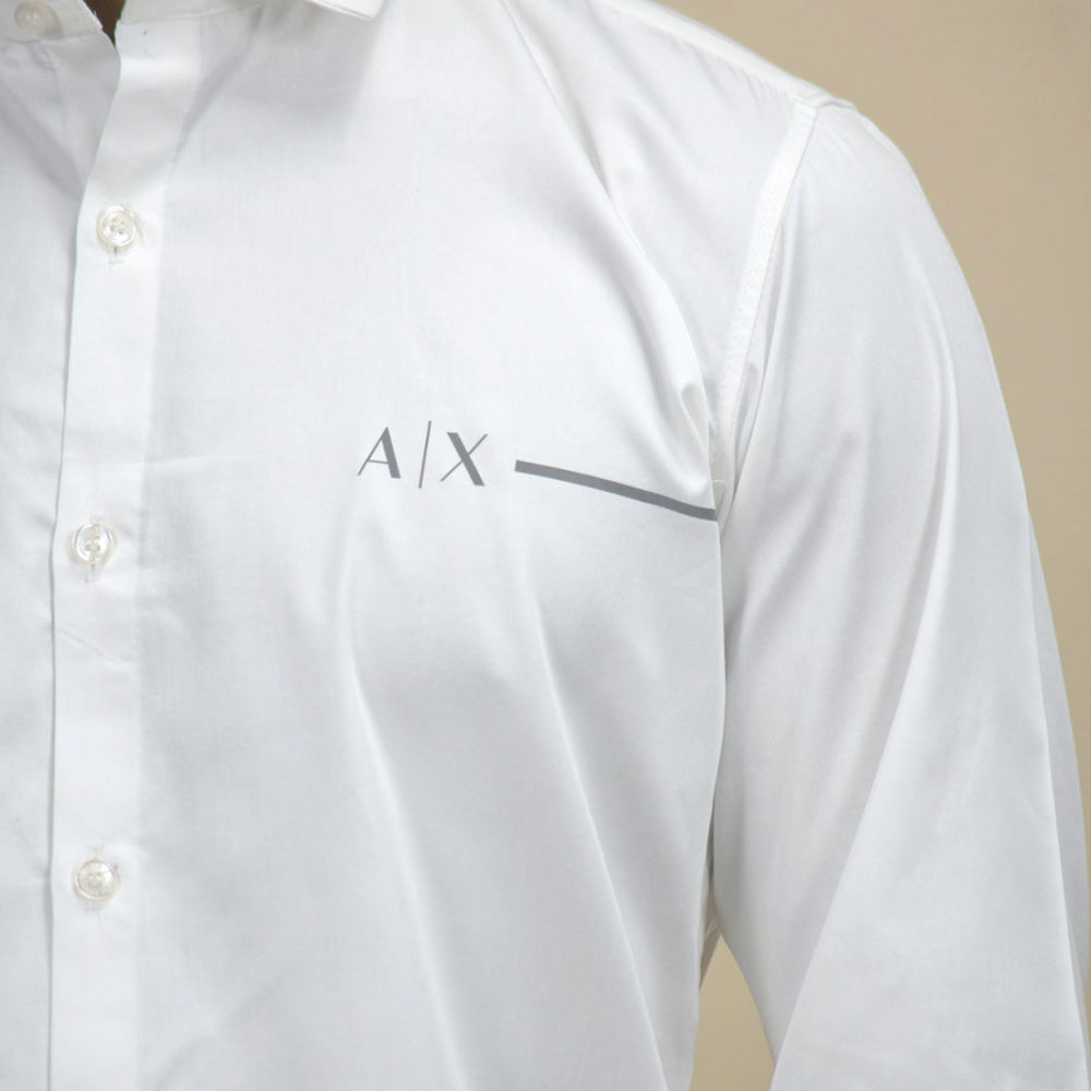 Armani Exchange Pipe logo White Premium Shirt-4