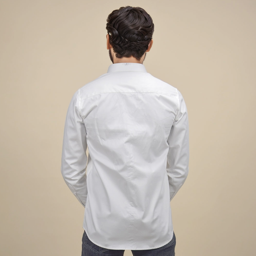 Armani Exchange Pipe logo White Premium Shirt-3