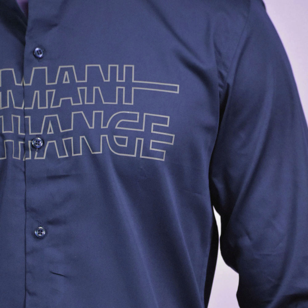 Armani Exchange Printed Blue Premium Shirt-4