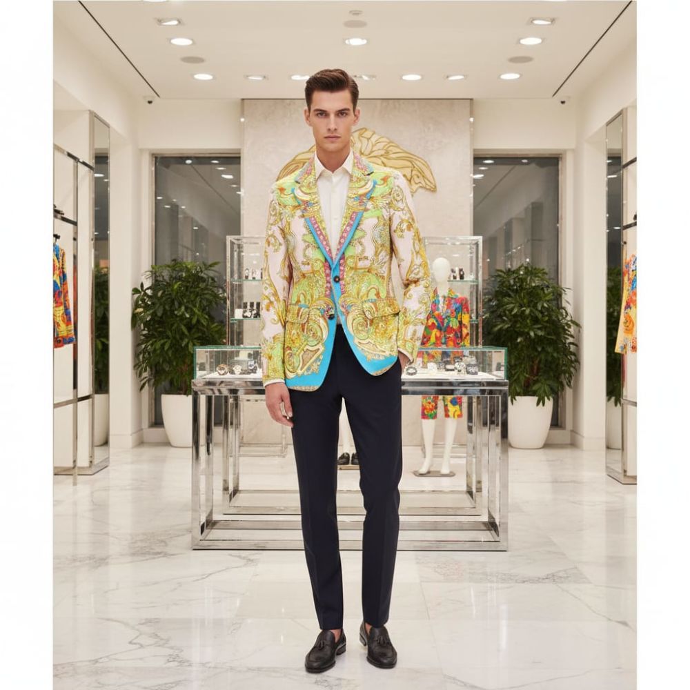 Versace Imported Yellow Premium Quality Blazer-4