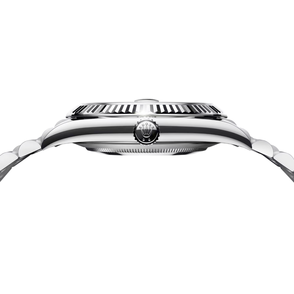 Rolex Date-just 36 mm Oyster Platinum Blue Dial 128236-5