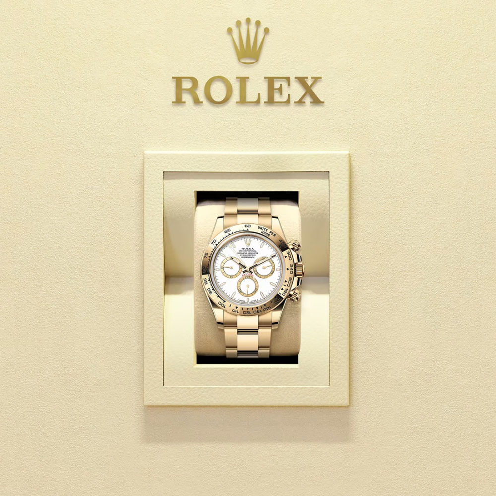 Rolex Cosmograph Daytona Oyster 44 mm Yellow Gold White Dial 126508-5