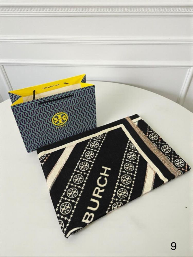 Tory Burch Designer Black Woollen Stole-thumb-2