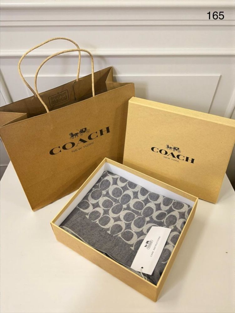 Coach Signature Grey C Border Woollen Stole-1