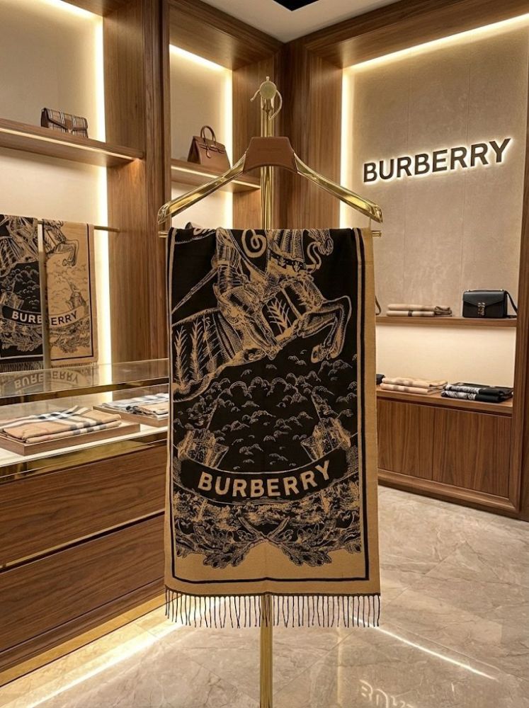 Burberry Cashmere Brown/Black Premium Quality Stole-1