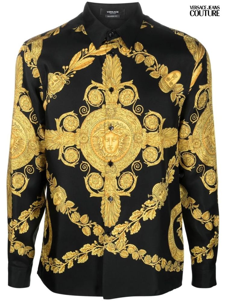 Versace Black Premium Quality Cotton Shirt-thumb-0