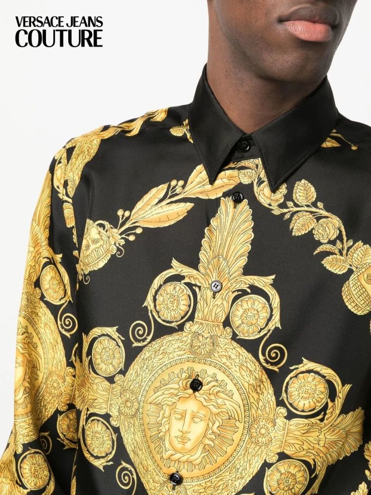 Versace Black Premium Quality Cotton Shirt-thumb-3