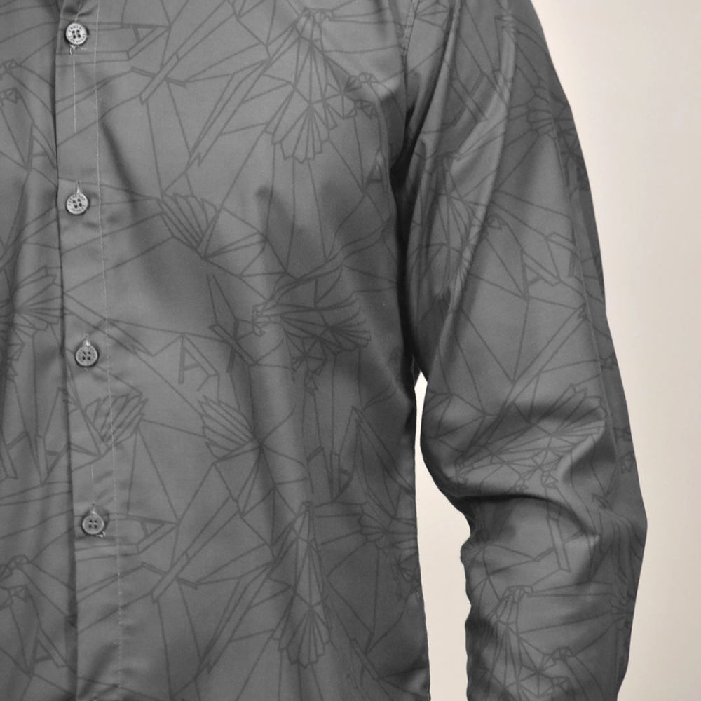 Armani Exchange Eagle Print Grey Premium Shirt-4