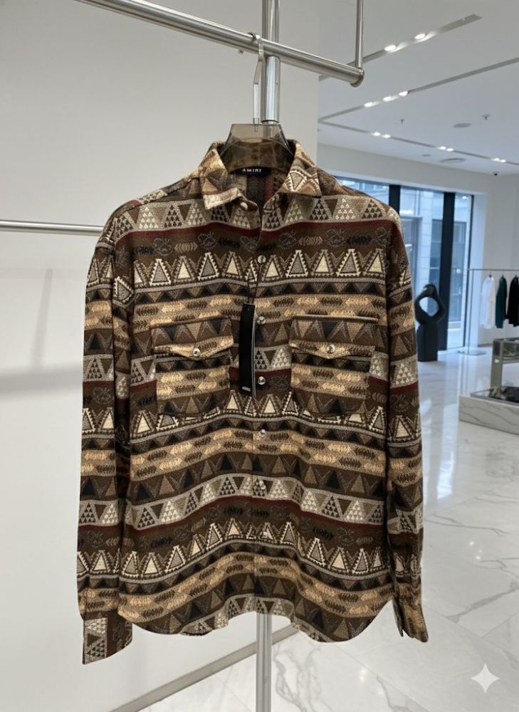 Amiri Print Brown Premium Quality Men's Shirts-2