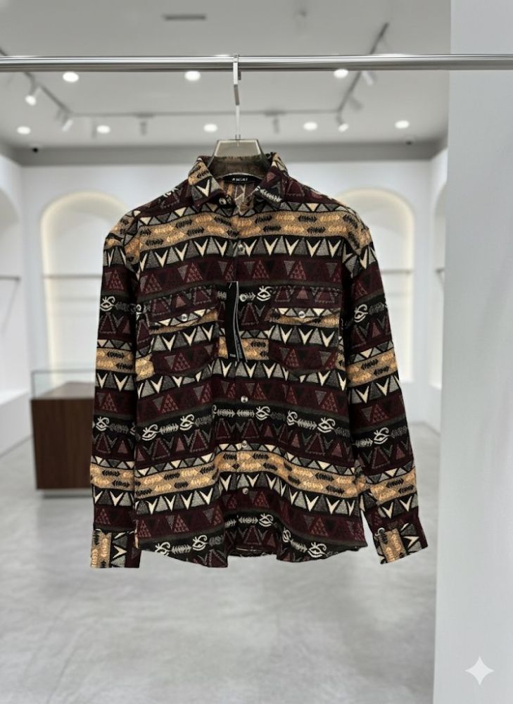 Amiri Print Dark Brown Premium Quality Men's Shirt-1