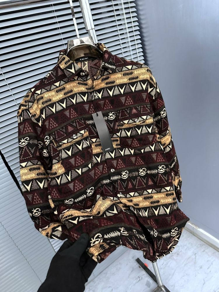 Amiri Print Dark Brown Premium Quality Men's Shirt-3