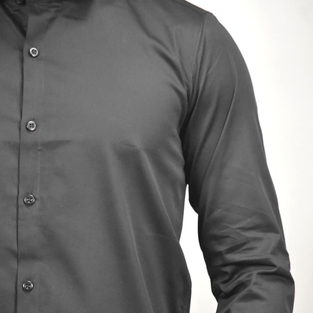 Versace Embroidered Black Premium Cotton Shirt-thumb-4