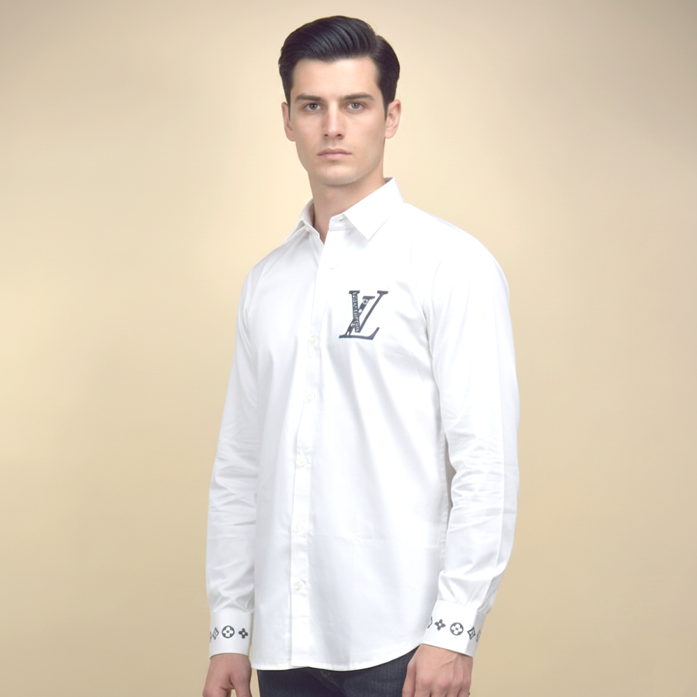 Louis Vuitton Pocket logo White Premium Shirt-thumb-0