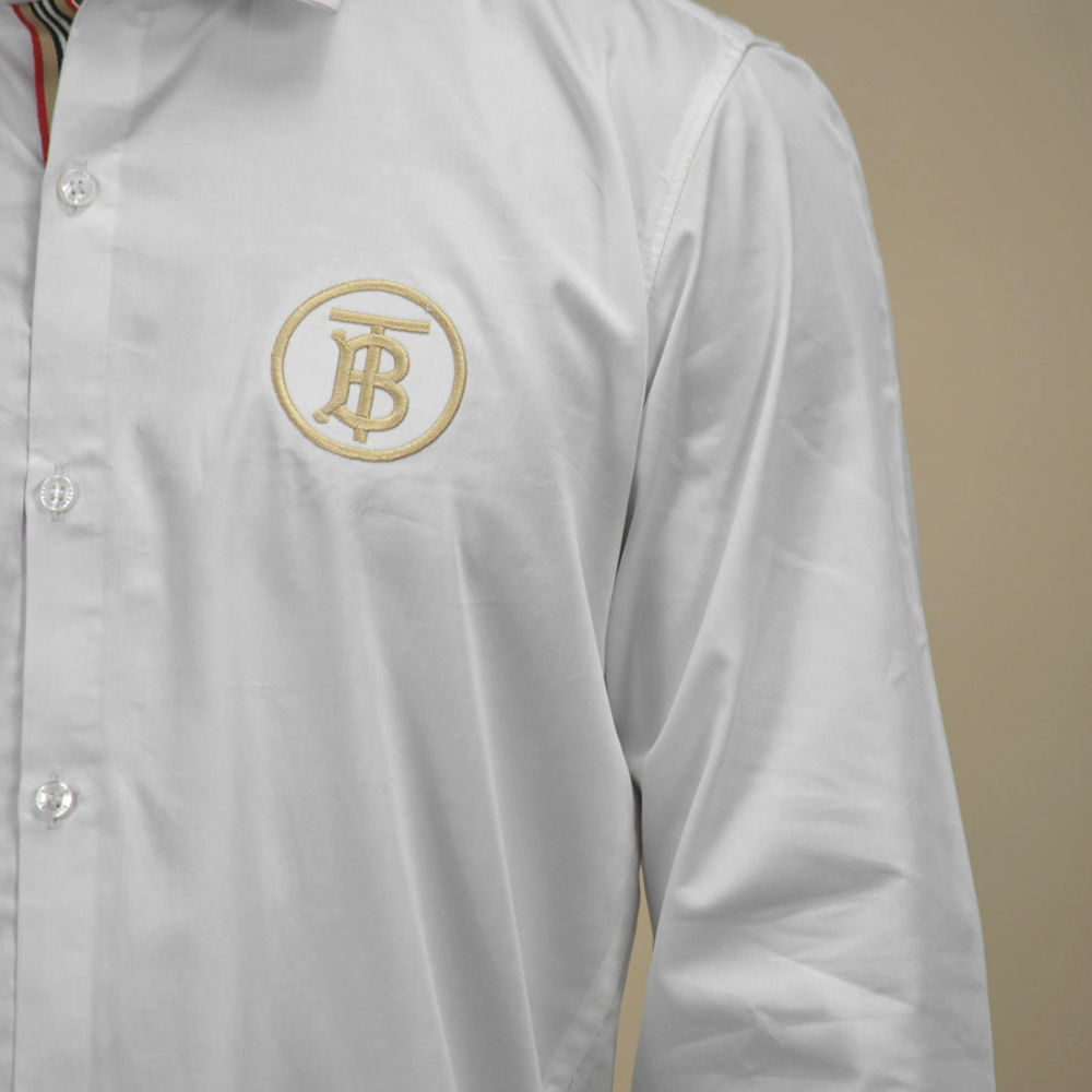 Burberry TB Embroidery White Cotton Shirt-4